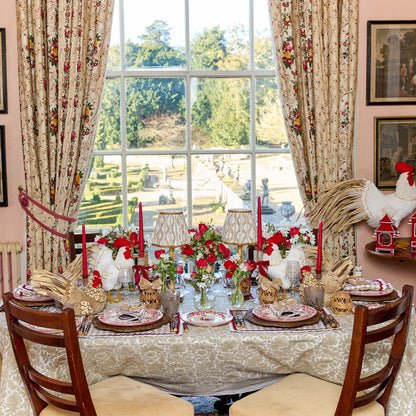 Putty Gingham & Red Rossina Placemats & Napkins (Set of 4)