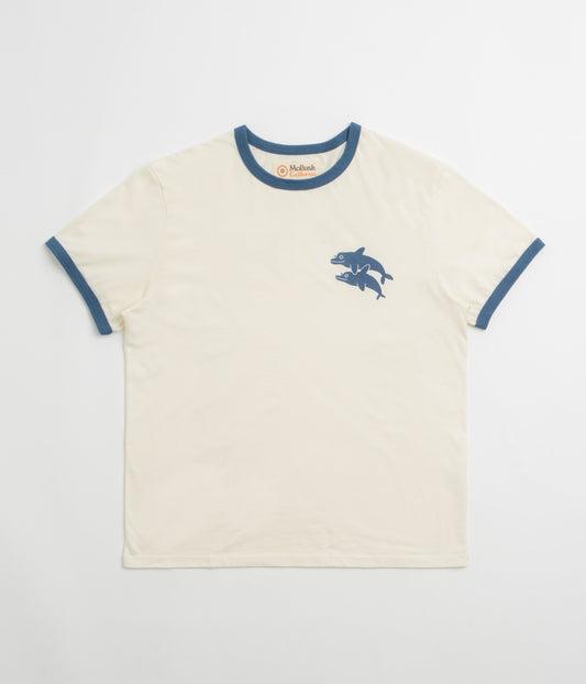 Mollusk Dolphins Ringer T-Shirt - Natural / Navy