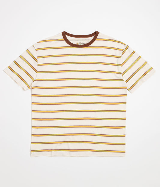 Mollusk Hemp T-Shirt - Brown / Gold Stripe