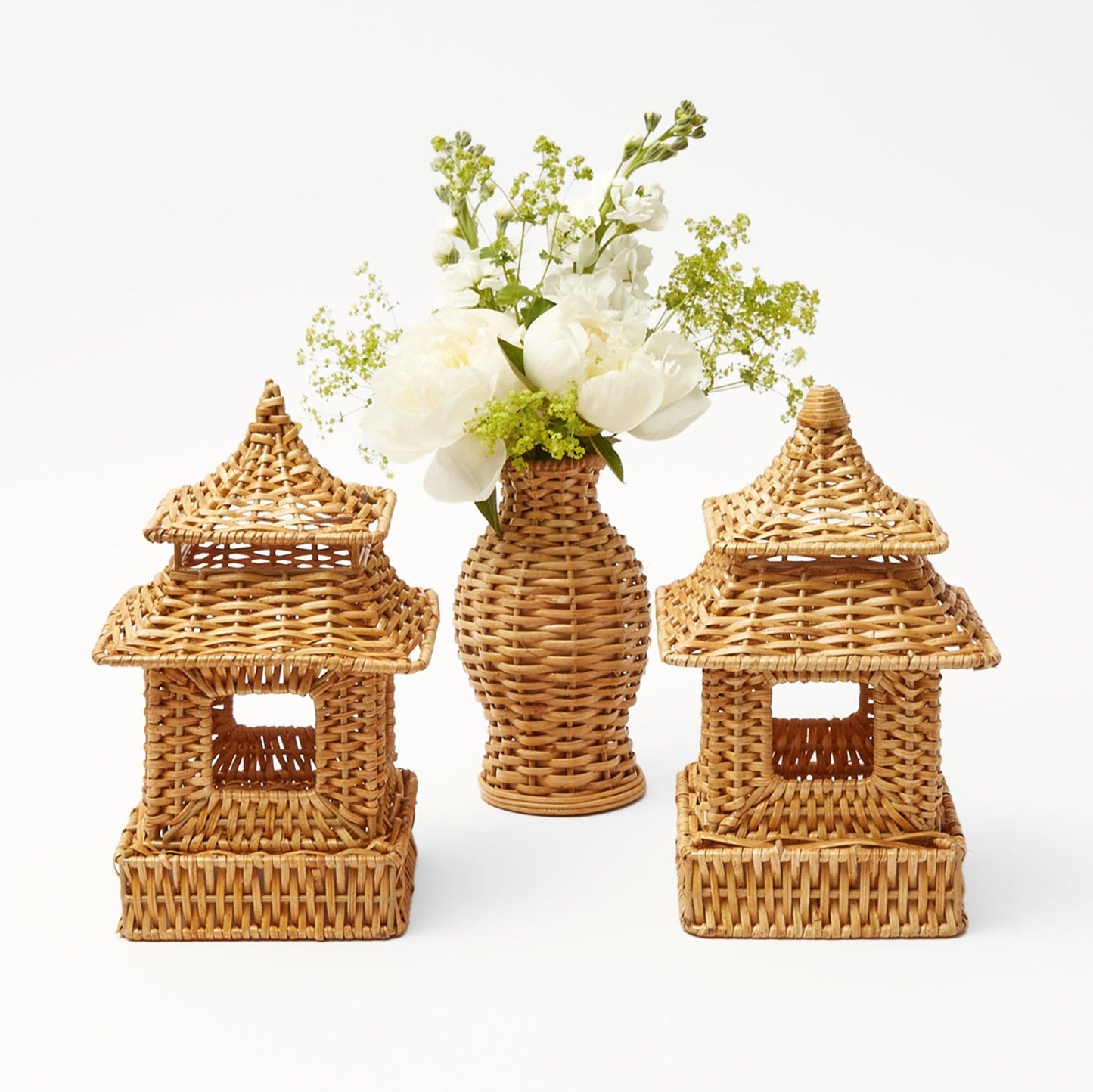 Natural Rattan Pagoda Decoration Set
