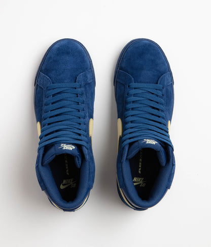 Nike SB Blazer Mid Shoes - Coastal Blue / Pale Yellow - Coastal Blue