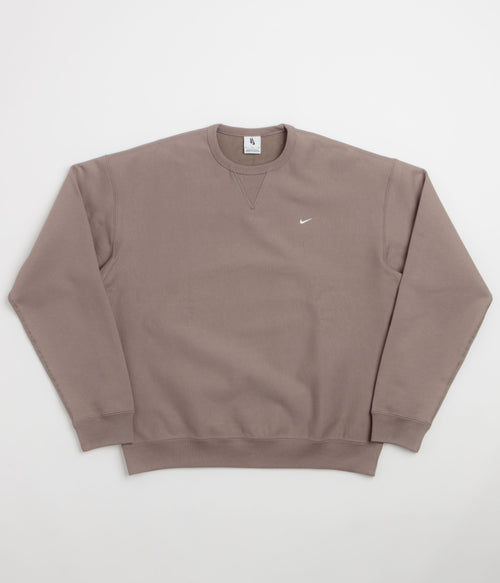 Nike Solo Swoosh Crewneck Sweatshirt - Mink Brown / White