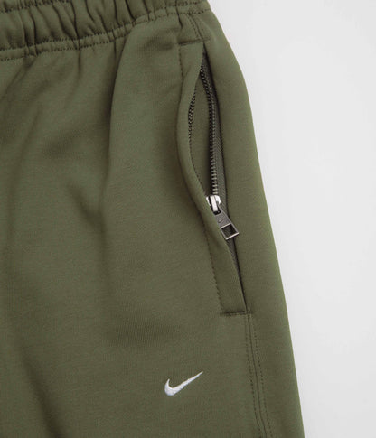 Nike Solo Swoosh Cuffed Sweatpants - Medium Olive / Medium Olive / White