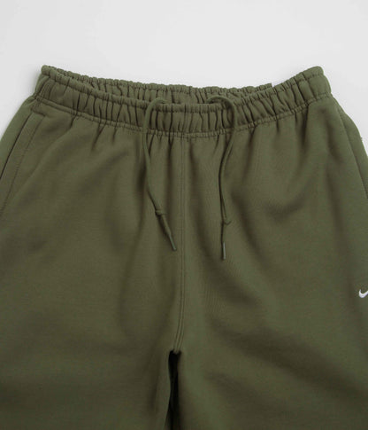 Nike Solo Swoosh Cuffed Sweatpants - Medium Olive / Medium Olive / White
