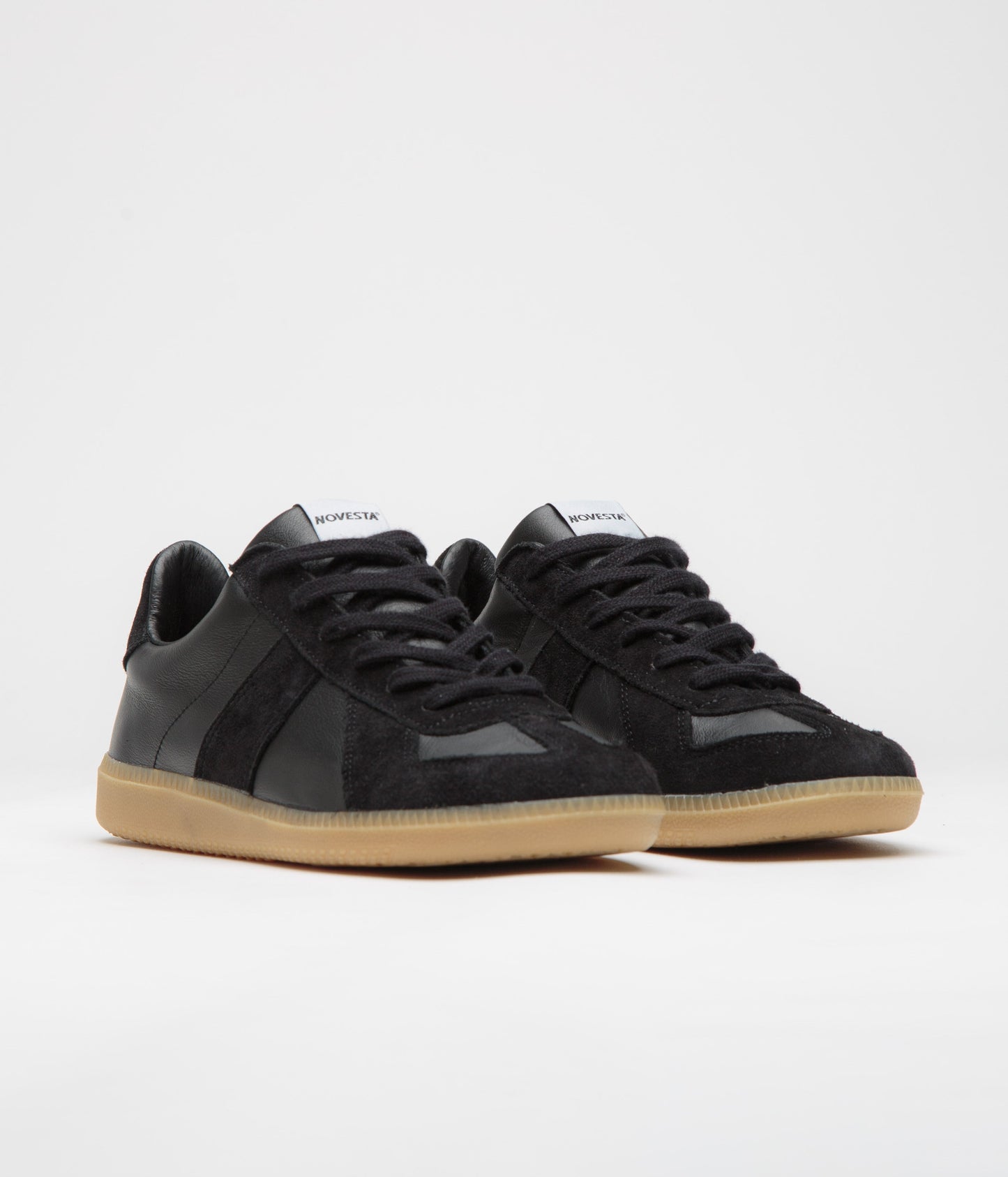 Novesta All Leather German Army Trainer Shoes - Black / Transparent