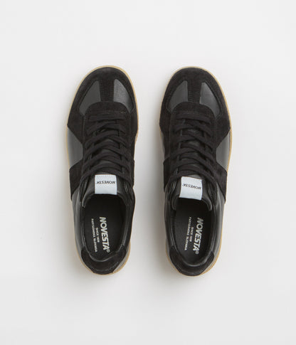 Novesta All Leather German Army Trainer Shoes - Black / Transparent
