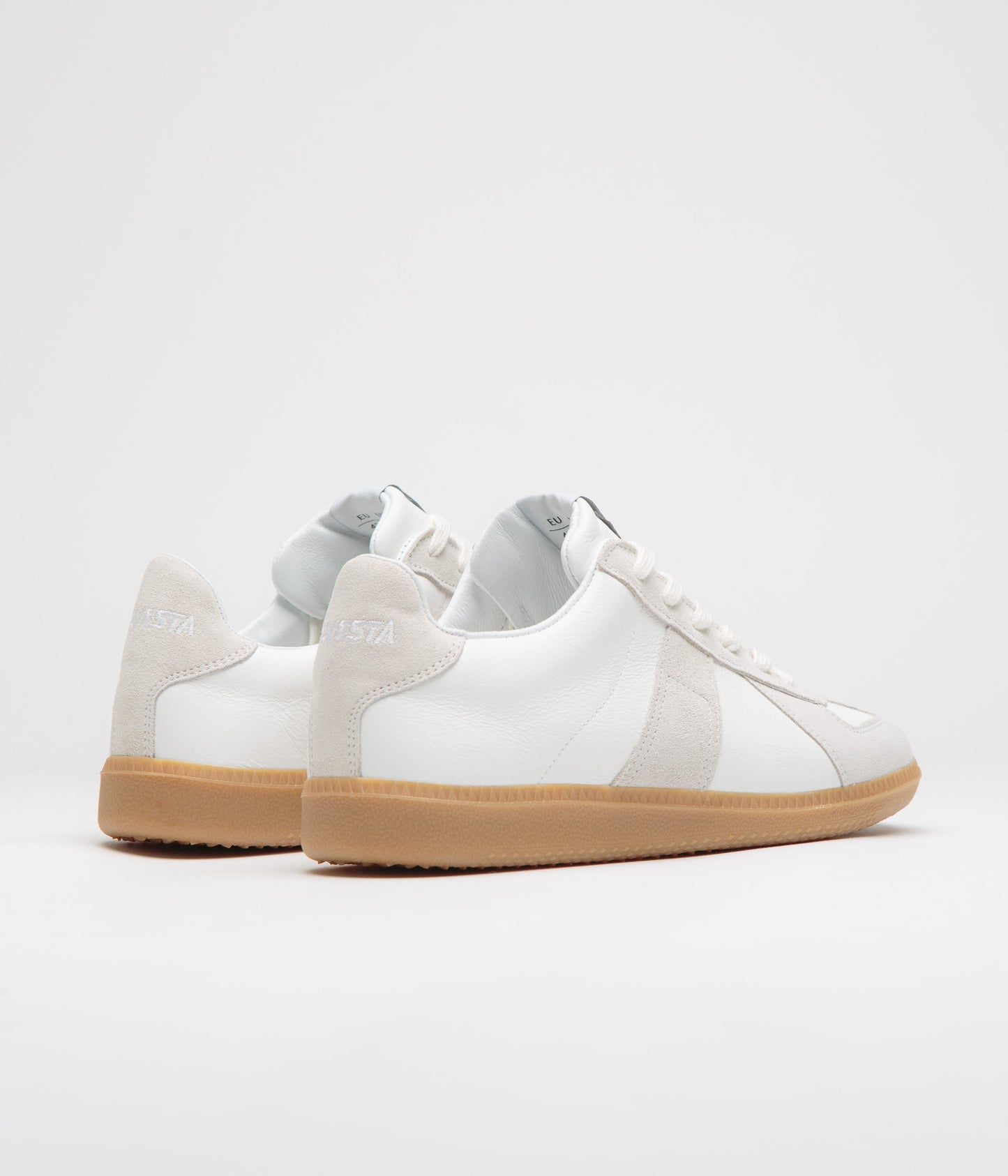Novesta All Leather German Army Trainer Shoes - White / Transparent