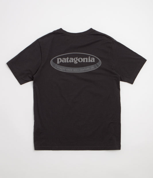 Patagonia 95 Oval Logo T-Shirt - Ink Black