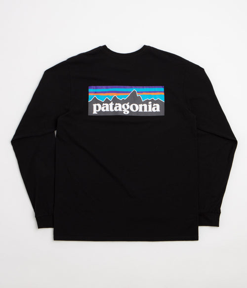 Patagonia P-6 Logo Responsibili-Tee Long Sleeve T-Shirt - Black