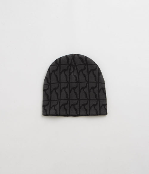 Poetic Collective Logo Pattern Skull Beanie - Black