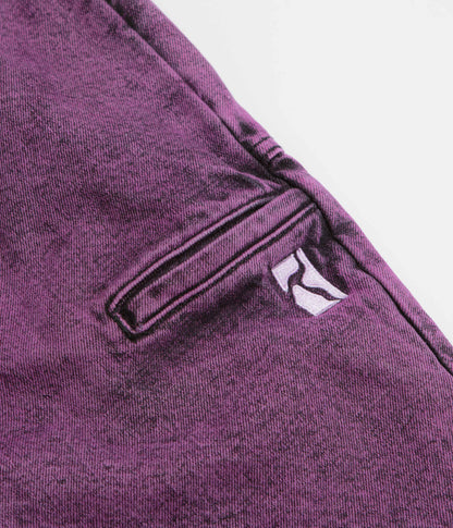 Poetic Collective x flatspot Painter Shorts - Purple Acid Wash Denim