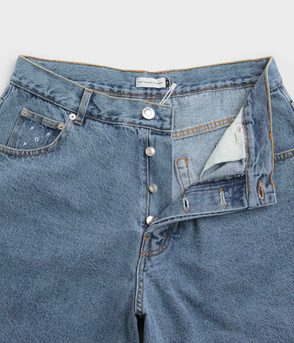 Pop Trading Company DRS Denim Shorts - Stone Washed