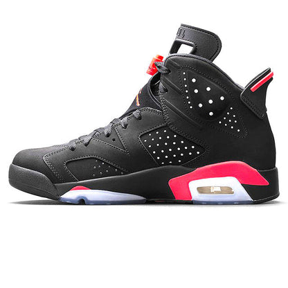 Nike Air Jordan 6 Black Infrared AJ6 Men Basketball Shoes, Black & Red, Shock Absorption Anti-Slip Support  Balance 384664 023