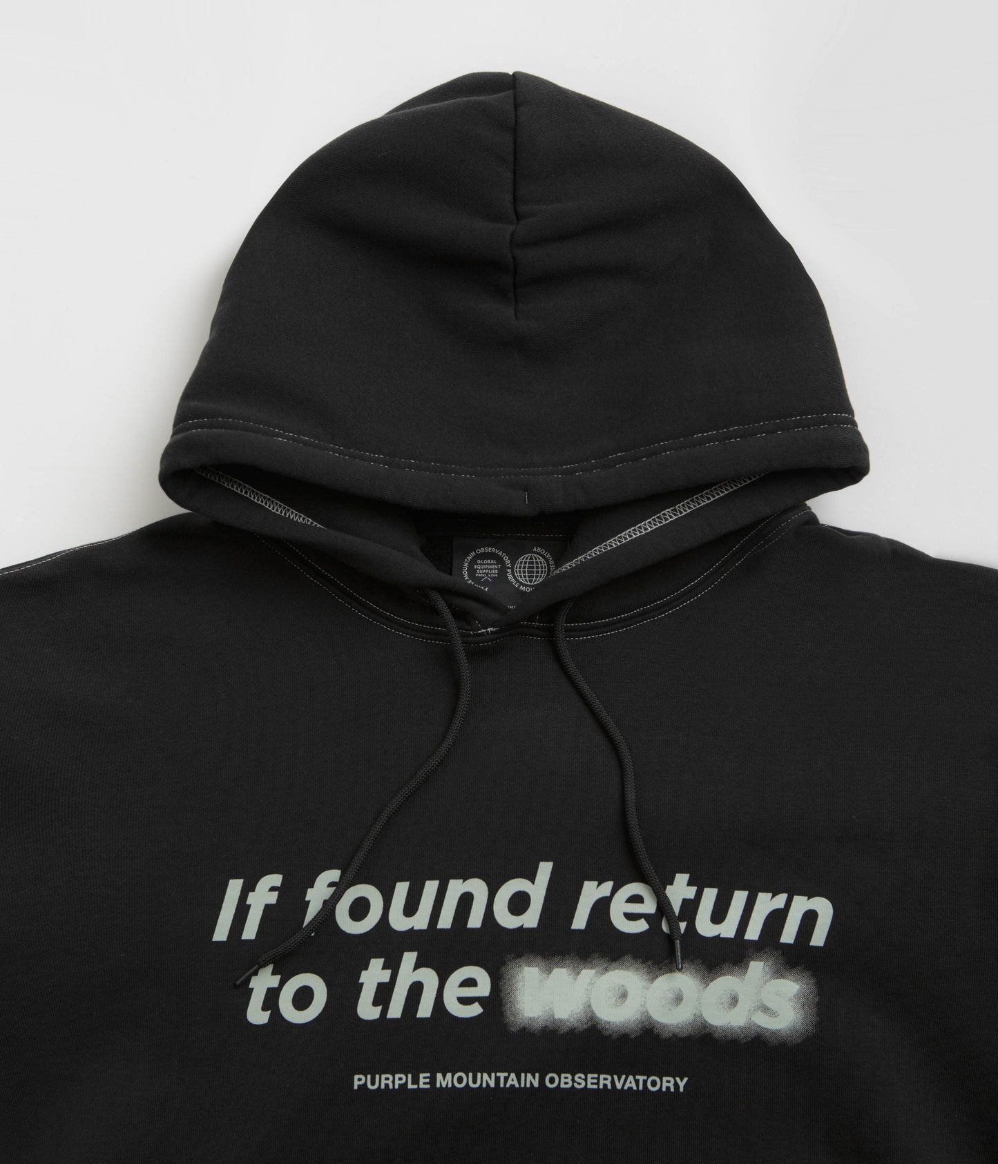 Purple Mountain Observatory Garment Dye Hoodie - Black / Black