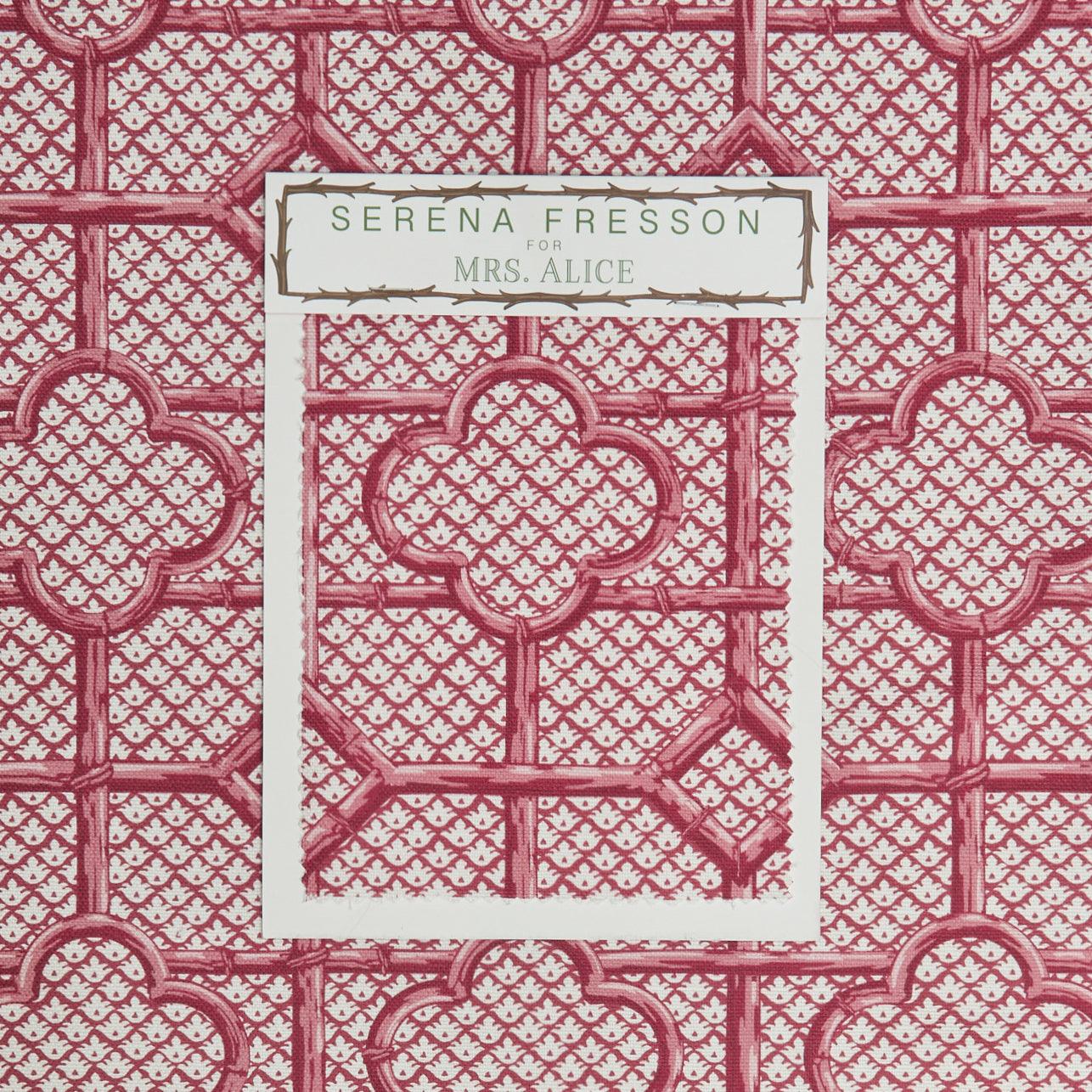 Raspberry Pink Bamboo Trellis Fabric
