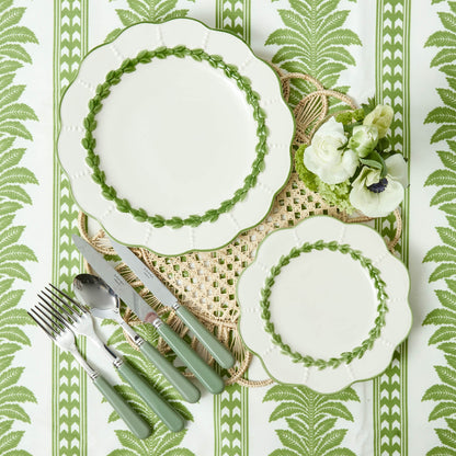 Green Fern Stripe Tablecloth