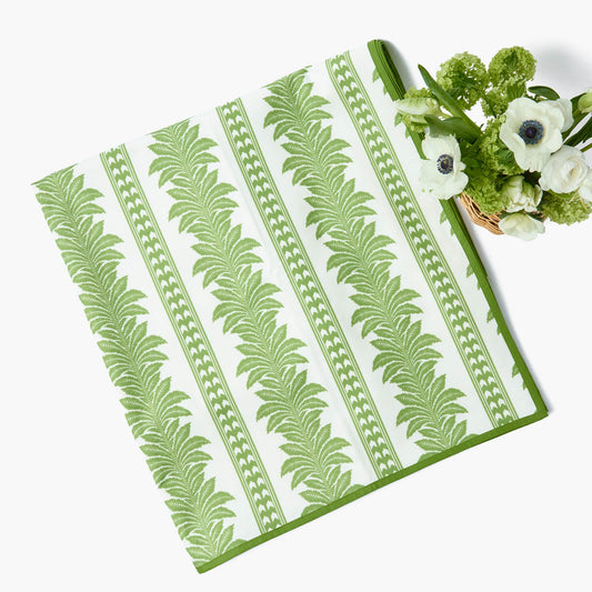 Green Fern Stripe Tablecloth