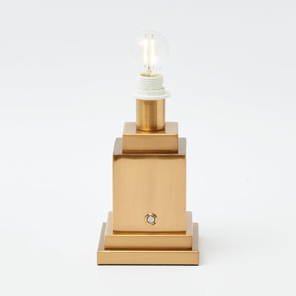 Square Rechargeable Lamp with Putty Lotus Shade (18cm)