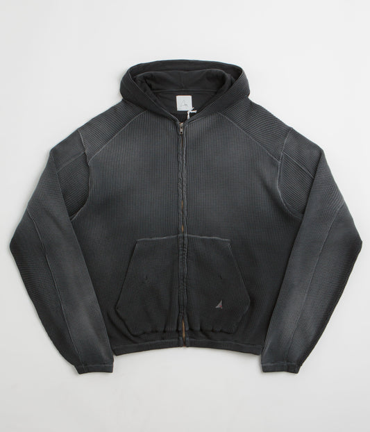 ROA Bee Sun Faded Zip Up Hoodie - Black