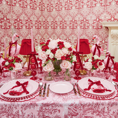 Pink Basketweave Dinner Plates (Set of 4)