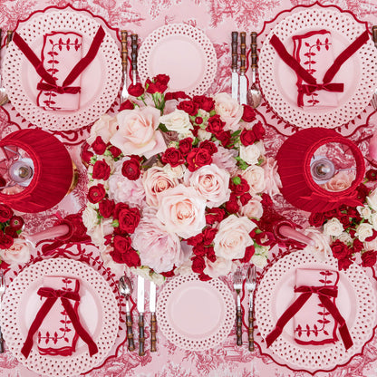 Pink & Red Laurel Napkins (Set of 4)