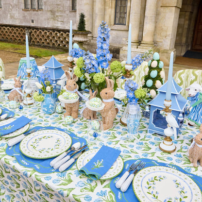 Blue Lily of the Valley Linen Placemats (Set of 4)