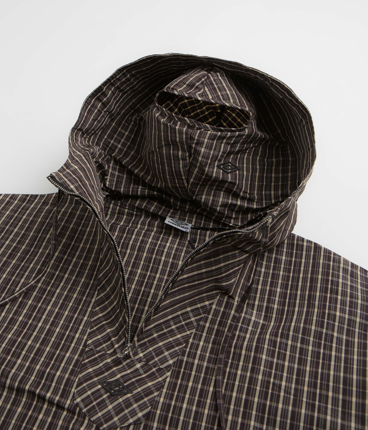 Umbro Checked Masked Anorak - Beige / Dark Brown