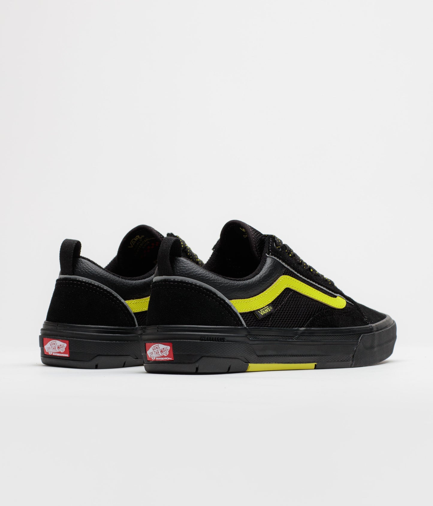 Vans Skate Old Skool Wafflecup Shoes - Reflective Black / Lime
