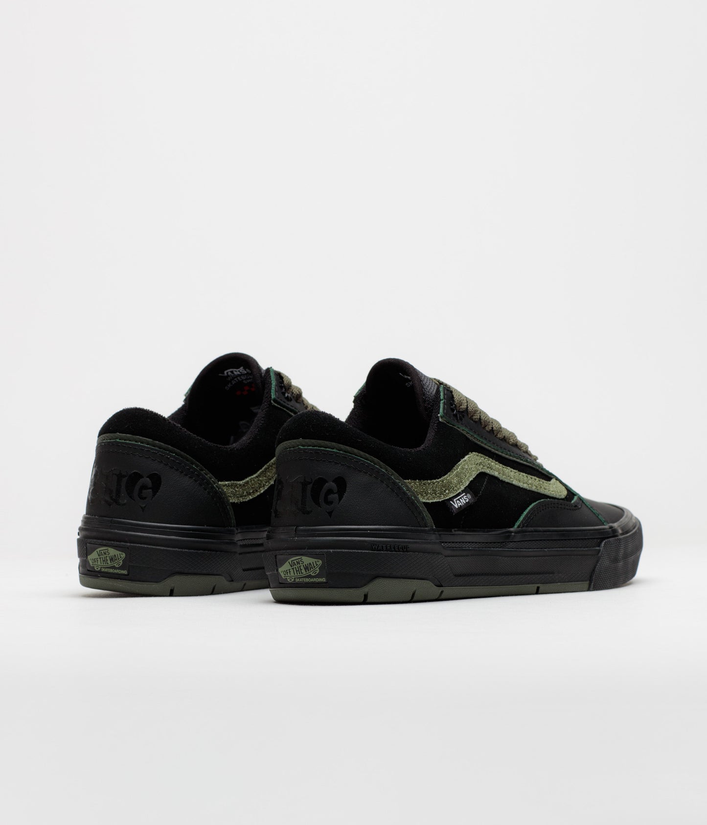 Vans Skate Old Skool Wafflecup Shoes - Willow Green / Black