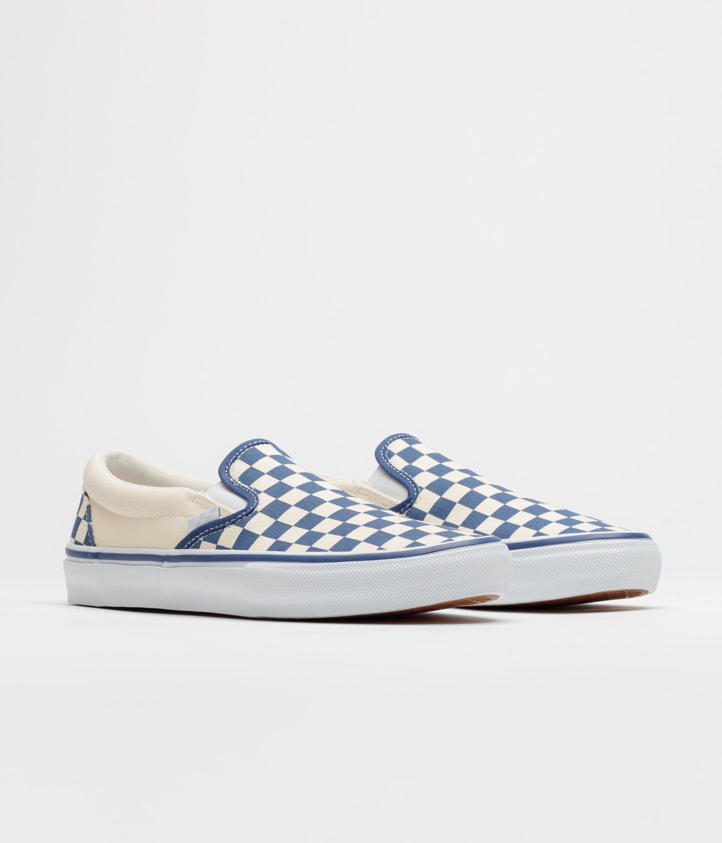 Vans Skate Slip-On Shoes - (Checkerboard) Blue / White