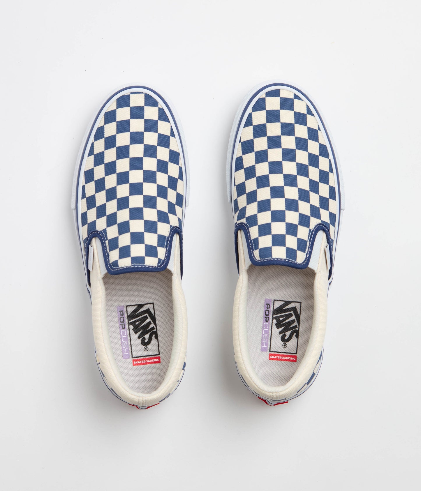 Vans Skate Slip-On Shoes - (Checkerboard) Blue / White