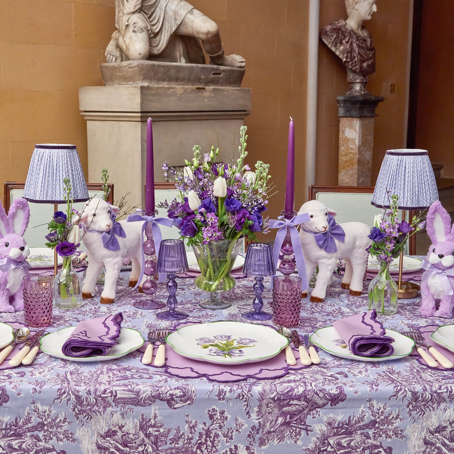 Eden Purple Ribboned Candle Set