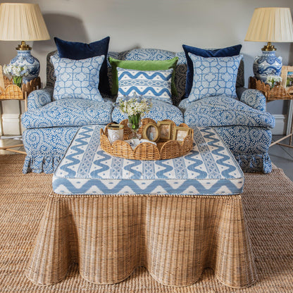 Vivienne Rattan Scalloped Ottoman