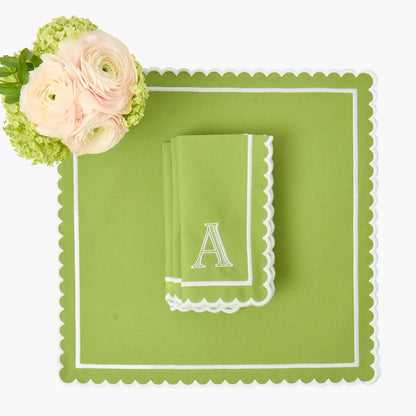 Green Louisa Placemats & Napkins (Set of 4)