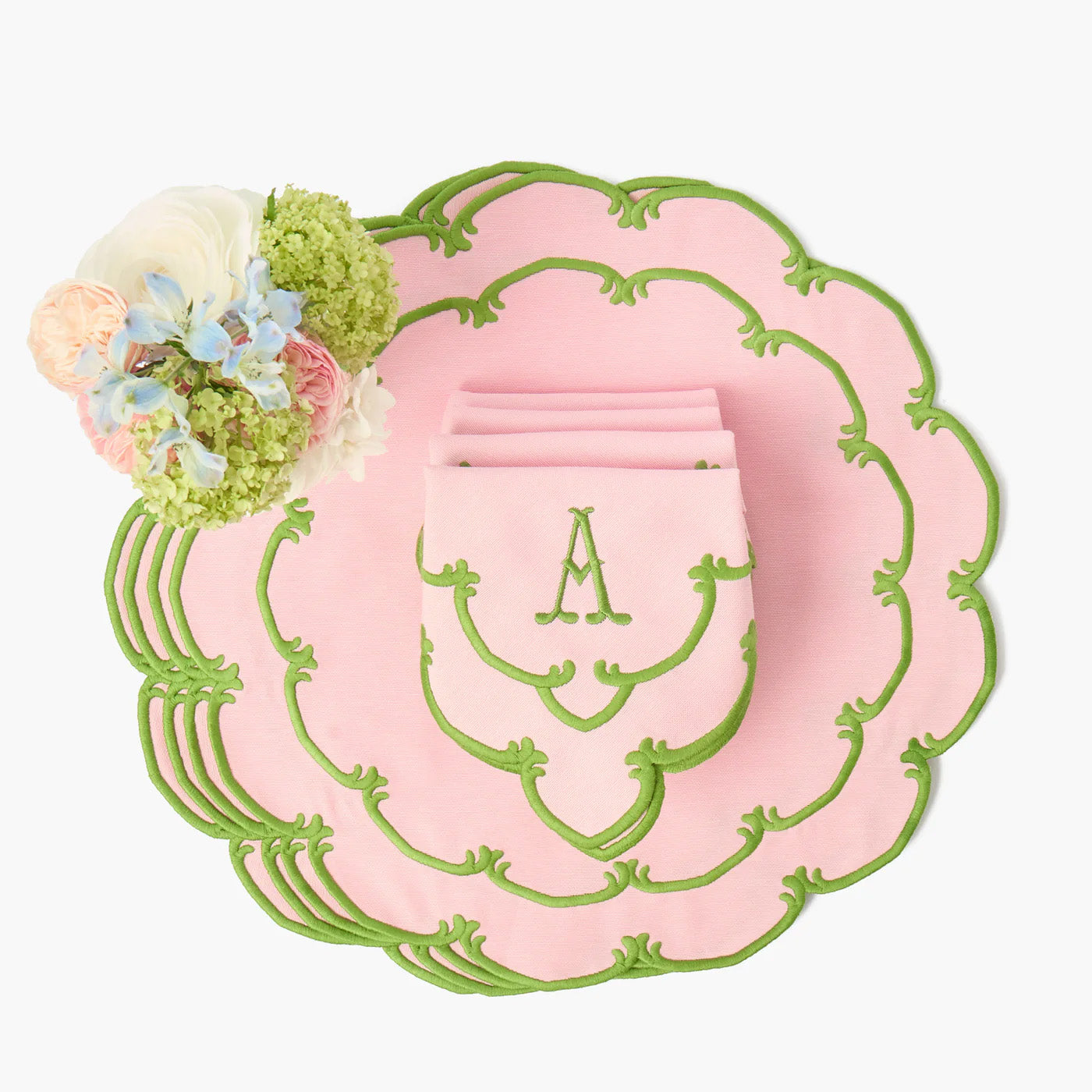 Pink & Green Amanda Napkins (Set of 4)