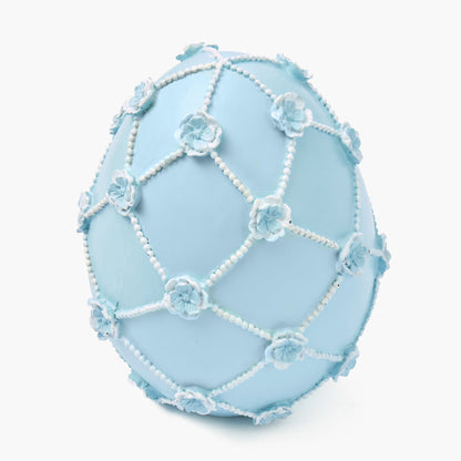 Small Blue Floral Trellis Easter Egg (Pair) - 17cm