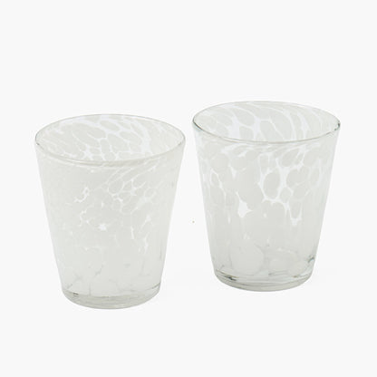 White Dappled Glasses (Set of 4)