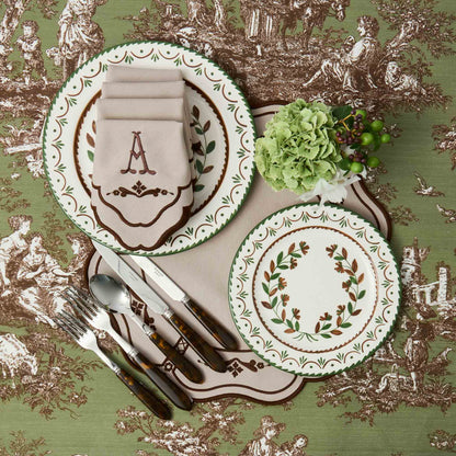 Taupe & Chocolate Doris Placemats & Napkins (Set of 4)