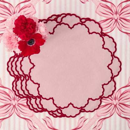 Pink & Red Lily Placemats & Napkins (Set of 4)