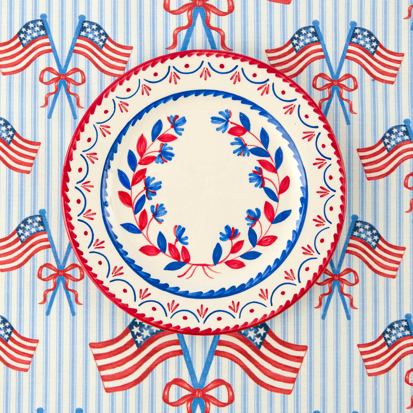 Blue & Red Josephine Dinner Plate