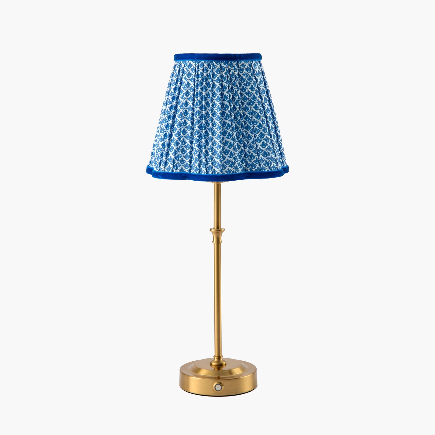 Edie Rechargeable Lamp with Cobalt Lotus Shade (18cm)