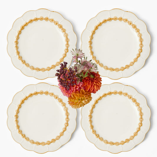 Putty Laurel Dinner Plates (Set of 4)