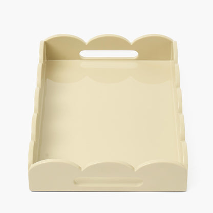 Putty Small Scalloped Lacquer Tray