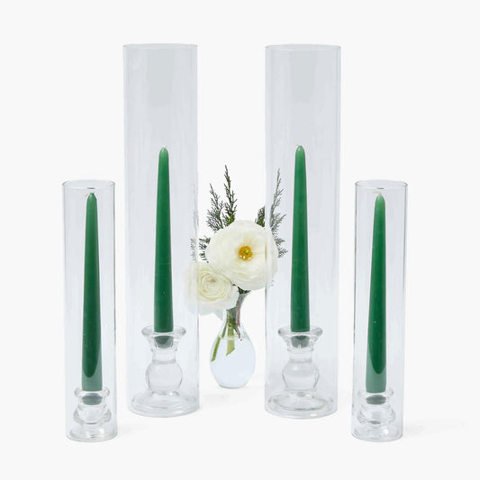Claudia Glass Huricane Candle Holder Set