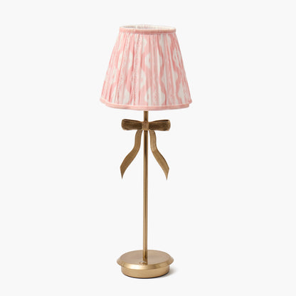 Tall Marilyn Bow Rechargeable Lamp with Pink Ikat Shade (18cm)