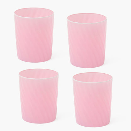 Petal Pink Swirl Water Glasses (Set of 4)
